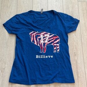 Blue Graphic Tee with Buffalo Design